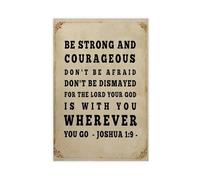 SDKAHKZO Bible Verse Wall Art Joshua 1 9 Canvas Wall Art Posters And Prints Room Aesthetic Bedroom Office Decor 12x18inch(30x45cm)