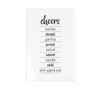 SDKAHKZO Cheers Sign, Bar Cart Decoration, Cheers in Different Languages Canvas Wall Art Posters And Prints Room Aesthetic Bedroom Office Decor 16x24inch(40x60cm)