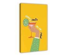 SDKAHKZO Cheers Typographic Cocktail Poster Colorful Trendy Retro Bar Cart Canvas Modern Poster Wall Art Prints Paintings Living Room Bedroom Decor 16x24inch(40x60cm)