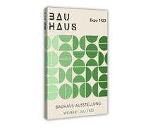 SDKAHKZO Green Bauhaus Geometric Circle Minimalism Canvas Wall Art Posters And Prints Room Aesthetic Bedroom Office Decor 20x30inch(50x75cm)