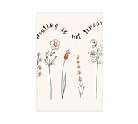 SDKAHKZO Healing Is Not Linear Poster, Mental Health, Asking for Help, Self Care Canvas Modern Poster Wall Art Prints Paintings Living Room Bedroom Decor 12x18inch(30x45cm)