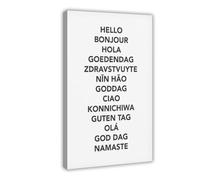 SDKAHKZO Hello in Different Languages Education Classroom1 Canvas Wall Art Posters And Prints Room Aesthetic Bedroom Office Decor 12x18inch(30x45cm)