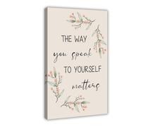 SDKAHKZO How You Treat Yourself Matters Psychological Poster, Positive Self Talk Therapy Office Canvas Art Wall Decor Posters Home Bar Restaurant Garage Cafe Logo Gift 24x36inch(60x90cm)