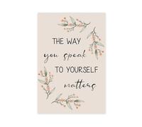 SDKAHKZO How You Treat Yourself Matters Psychological Poster, Positive Self Talk Therapy Office Canvas Wall Art Posters And Prints Room Aesthetic Bedroom Office Decor 20x30inch(50x75cm)