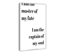 SDKAHKZO I Am The Master Of My Fate By William Ernest Henley Canvas Modern Poster Wall Art Prints Paintings Living Room Bedroom Decor 20x30inch(50x75cm)