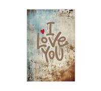 SDKAHKZO I Love You Graffiti, Grunge Printable Wallposter Canvas Art Wall Decor Posters Home Bar Restaurant Garage Cafe Logo Gift 20x30inch(50x75cm)