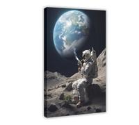 SDKAHKZO I Tried to Light A Cigarette on The Moon Canvas Wall Art Posters And Prints Room Aesthetic Bedroom Office Decor 24x36inch(60x90cm)