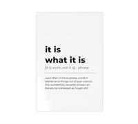 SDKAHKZO It Is WHAT IT IS Definition Print, Sarcastic Office Wallposter Canvas Modern Poster Wall Art Prints Paintings Living Room Bedroom Decor 20x30inch(50x75cm)