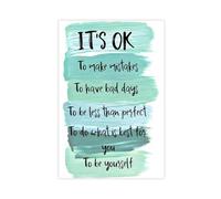 SDKAHKZO It'S Ok To Make Mistakes To Have Bad Days Canvas Modern Poster Wall Art Prints Paintings Living Room Bedroom Decor 16x24inch(40x60cm)