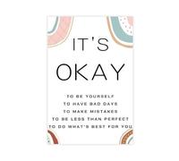SDKAHKZO It'S Okay To Make Mistakes Mental Health Canvas Modern Poster Wall Art Prints Paintings Living Room Bedroom Decor 24x36inch(60x90cm)