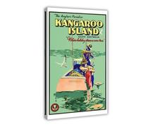 SDKAHKZO Kangaroo Island, Australia Vintage Travel Poster Canvas Art Wall Decor Posters Home Bar Restaurant Garage Cafe Logo Gift 20x30inch(50x75cm)