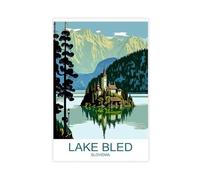 SDKAHKZO Lake Bled, Slovenia Travel Poster Released on Wednesday Canvas Wall Art Posters And Prints Room Aesthetic Bedroom Office Decor 20x30inch(50x75cm)