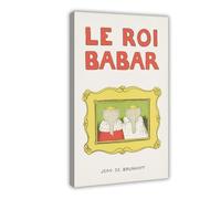 SDKAHKZO Le Roi Babar King Photo Frame Elephant Babar Nursery Vintage Canvas Art Wall Decor Posters Home Bar Restaurant Garage Cafe Logo Gift 16x24inch(40x60cm)