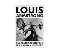 SDKAHKZO Louis Armstrong Black And White Music Canvas Wall Art Posters And Prints Room Aesthetic Bedroom Office Decor 24x36inch(60x90cm)