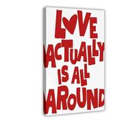 SDKAHKZO Love Actually Is All Around Art Print Poster Canvas Modern Poster Wall Art Prints Paintings Living Room Bedroom Decor 12x18inch(30x45cm)