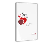 SDKAHKZO Love Is A Friendship on Fire, Romantic Apartment Decor Poster Canvas Art Wall Decor Posters Home Bar Restaurant Garage Cafe Logo Gift 12x18inch(30x45cm)