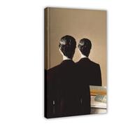 SDKAHKZO Magritte La Representation Interdite Surrealist Mirror Canvas Modern Poster Wall Art Prints Paintings Living Room Bedroom Decor 12x18inch(30x45cm)