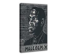 SDKAHKZO Malcolm X Canvas Art Wall Decor Posters Home Bar Restaurant Garage Cafe Logo Gift 20x30inch(50x75cm)