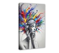 SDKAHKZO Melodic Explosion A Journey Through Sound And Art Canvas Modern Poster Wall Art Prints Paintings Living Room Bedroom Decor 24x36inch(60x90cm)