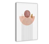 SDKAHKZO Minimalist Geometric Bohemian Style Soft Abstract Earth Tone Neutral Nordic Canvas Wall Art Posters And Prints Room Aesthetic Bedroom Office Decor 24x36inch(60x90cm)