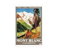 SDKAHKZO Mont Blanc Chamonix Vintage Travel Poster Canvas Wall Art Posters And Prints Room Aesthetic Bedroom Office Decor 12x18inch(30x45cm)