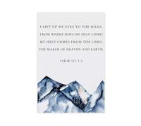 SDKAHKZO Mountain Scripture Psalm 121 Bible Verse Canvas Wall Art Posters And Prints Room Aesthetic Bedroom Office Decor 16x24inch(40x60cm)