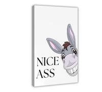 SDKAHKZO Nice Ass Donkey Poster Funny Bathroom Decor Restroom Wall Canvas Modern Poster Wall Art Prints Paintings Living Room Bedroom Decor 24x36inch(60x90cm)
