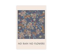 SDKAHKZO No Rain No Flowers Poster Therapy Office Meaningful Motivational Statement Psychology Canvas Wall Art Posters And Prints Room Aesthetic Bedroom Office Decor 16x24inch(40x60cm)