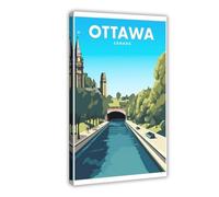SDKAHKZO Ottawa Canada Travel Poster Released on Wednesday Canvas Wall Art Posters And Prints Room Aesthetic Bedroom Office Decor 24x36inch(60x90cm)