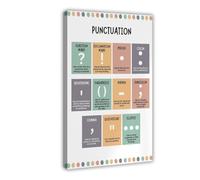 SDKAHKZO PUNCTUATION Printable Wall Grammar Chart for Schools, Classroom Aids, Educational Poster Canvas Wall Art Posters And Prints Room Aesthetic Bedroom Office Decor 20x30inch(50x75cm)