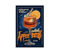 SDKAHKZO Retro Cocktails A Bold Blue Happy Hour Vibe for Your Space Canvas Art Wall Decor Posters Home Bar Restaurant Garage Cafe Logo Gift 20x30inch(50x75cm)