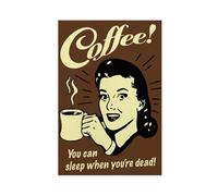 SDKAHKZO Retro Coffee That Can Help You Sleep after Death Canvas Wall Art Posters And Prints Room Aesthetic Bedroom Office Decor 24x36inch(60x90cm)