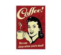 SDKAHKZO Retro Coffee That Makes You Sleep Even After Death Canvas Wall Art Posters And Prints Room Aesthetic Bedroom Office Decor 24x36inch(60x90cm)