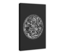 SDKAHKZO Retro Dark Constellations Modern Northern And Southern Hemispheres Astronomy Canvas Art Wall Decor Posters Home Bar Restaurant Garage Cafe Logo Gift 24x36inch(60x90cm)