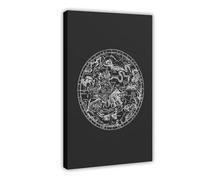 SDKAHKZO Retro Dark Constellations Modern Northern And Southern Hemispheres Astronomy1 Canvas Art Wall Decor Posters Home Bar Restaurant Garage Cafe Logo Gift 16x24inch(40x60cm)