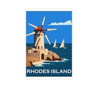SDKAHKZO Rhode Island Travel Poster Wednesday Canvas Art Wall Decor Posters Home Bar Restaurant Garage Cafe Logo Gift 12x18inch(30x45cm)