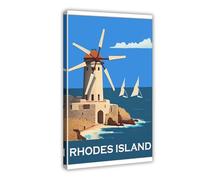 SDKAHKZO Rhode Island Travel Poster Wednesday Canvas Art Wall Decor Posters Home Bar Restaurant Garage Cafe Logo Gift 12x18inch(30x45cm)