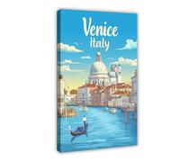 SDKAHKZO Romantic Venice Exploring The Grand Canal And St. Mark’ Is Against A Cloud-kissed Sky Canvas Wall Art Posters And Prints Room Aesthetic Bedroom Office Decor 20x30inch(50x75cm)