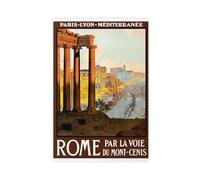 SDKAHKZO Rome Retro Tour Along The Monte Cenis Route Canvas Modern Poster Wall Art Prints Paintings Living Room Bedroom Decor 12x18inch(30x45cm)