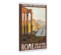 SDKAHKZO Rome Retro Tour Along The Monte Cenis Route Canvas Modern Poster Wall Art Prints Paintings Living Room Bedroom Decor 20x30inch(50x75cm)