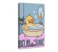 SDKAHKZO Rubber Duck Fun Bathroom Canvas Wall Art Posters And Prints Room Aesthetic Bedroom Office Decor 20x30inch(50x75cm)