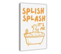 SDKAHKZO Rubber Duck Minimalist Children's Bathroom Canvas Modern Poster Wall Art Prints Paintings Living Room Bedroom Decor 12x18inch(30x45cm)