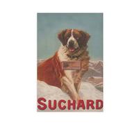 SDKAHKZO Saint Bernard Dog Vintage, Chocolate Candy, Dog Art Canvas Wall Art Posters And Prints Room Aesthetic Bedroom Office Decor 24x36inch(60x90cm)