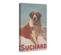 SDKAHKZO Saint Bernard Dog Vintage, Chocolate Candy, Dog Art Canvas Wall Art Posters And Prints Room Aesthetic Bedroom Office Decor 16x24inch(40x60cm)