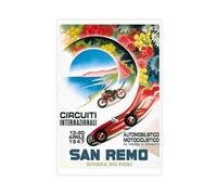 SDKAHKZO Sanremo, Circuito Internazionale, 1947 Vintage Grand Prix Canvas Art Wall Decor Posters Home Bar Restaurant Garage Cafe Logo Gift 20x30inch(50x75cm)