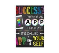 SDKAHKZO Success Has An App Suitable for School Posters, Classroom Decoration, Classroom Management Canvas Art Wall Decor Posters Home Bar Restaurant Garage Cafe Logo Gift 20x30inch(50x75cm)