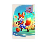 SDKAHKZO Swift Dribble The Fox on Fire Canvas Art Wall Decor Posters Home Bar Restaurant Garage Cafe Logo Gift 12x18inch(30x45cm)