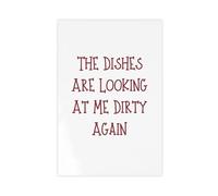SDKAHKZO The Dishes Are Looking at Me Dirty Again Funny Kitchen Decor Poster Canvas Art Wall Decor Posters Home Bar Restaurant Garage Cafe Logo Gift 20x30inch(50x75cm)