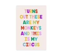 SDKAHKZO These Are My Monkeys. This Is My Circus. Fun And Colorful. Canvas Wall Art Posters And Prints Room Aesthetic Bedroom Office Decor 12x18inch(30x45cm)