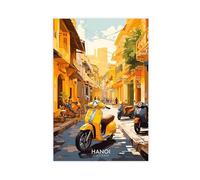 SDKAHKZO This Is Hanoi's Old Quarter, with Yellow Motorbikes Parked Along The Narrow Streets. Canvas Modern Poster Wall Art Prints Paintings Living Room Bedroom Decor 12x18inch(30x45cm)